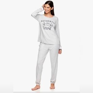 U.S.Polo Assn. Pajama Loungewear Set Light Gray Size S Soft Ladies Pajamas